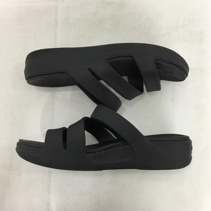クロックス crocs サンダル サンダル 206304 ウェッジヒールサンダル W9 ロゴ、文字 黒 / ブラック / black レディース USED 古着 中古 10157529