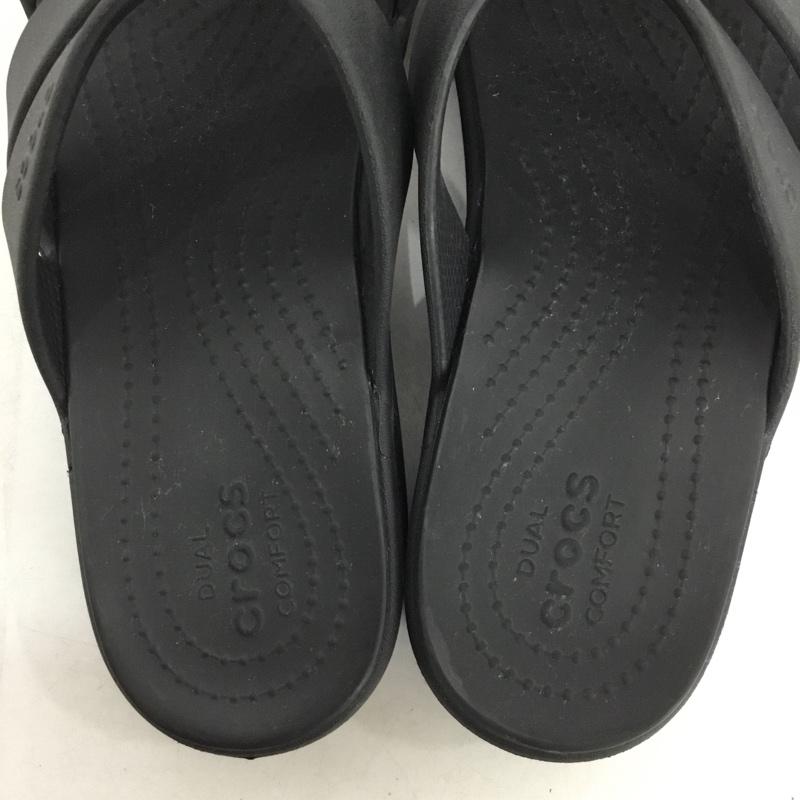 クロックス crocs サンダル サンダル 206304 ウェッジヒールサンダル W9 ロゴ、文字 黒 / ブラック / black レディース USED 古着 中古 10157529
