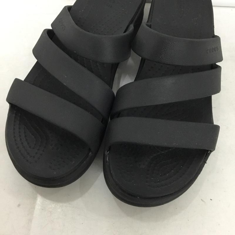 クロックス crocs サンダル サンダル 206304 ウェッジヒールサンダル W9 ロゴ、文字 黒 / ブラック / black レディース USED 古着 中古 10157529