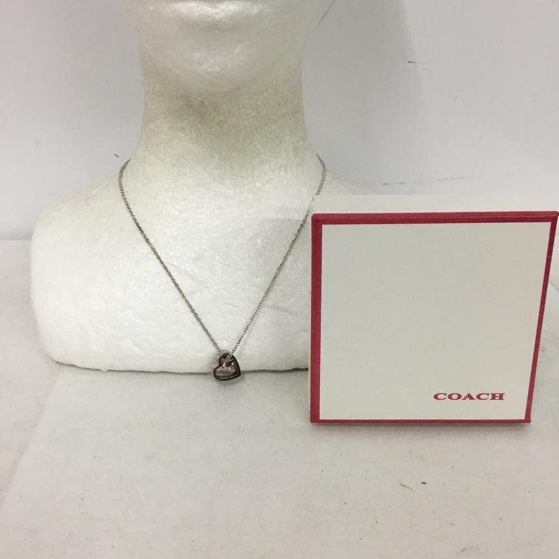 コーチ COACH アクセサリー ネックレス、ペンダント ハート Cロゴ ロゴ、文字 桃 / ピンク / pink X 銀 / シルバー / silver color レディース USED 古着 中古 10157537