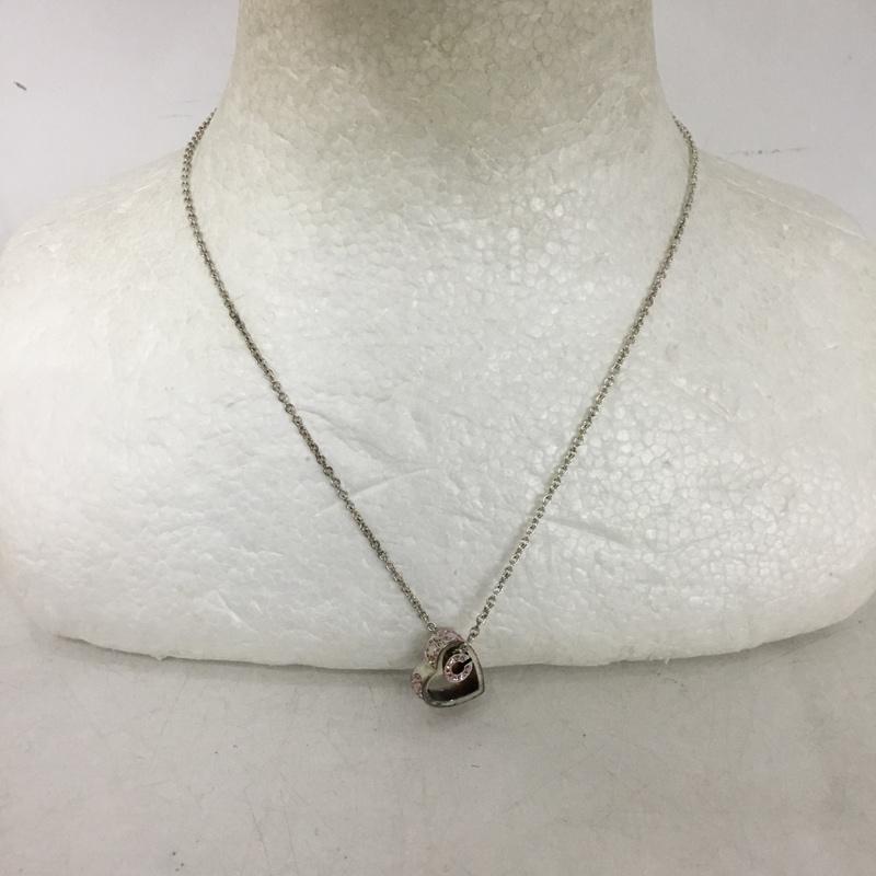 コーチ COACH アクセサリー ネックレス、ペンダント ハート Cロゴ ロゴ、文字 桃 / ピンク / pink X 銀 / シルバー / silver color レディース USED 古着 中古 10157537