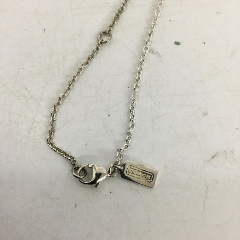 コーチ COACH アクセサリー ネックレス、ペンダント ハート Cロゴ ロゴ、文字 桃 / ピンク / pink X 銀 / シルバー / silver color レディース USED 古着 中古 10157537