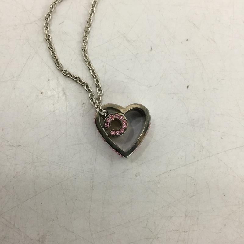 コーチ COACH アクセサリー ネックレス、ペンダント ハート Cロゴ ロゴ、文字 桃 / ピンク / pink X 銀 / シルバー / silver color レディース USED 古着 中古 10157537