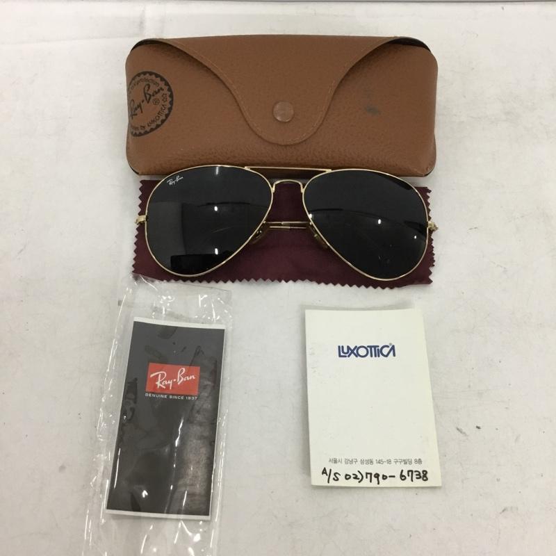 レイバン Ray-Ban めがね・サングラス サングラス RB3026 L2846 アビエーター ラージメタル2 ケース付きカラーレンズ ロゴ、文字 金 / ゴールド / gold color X 緑 / グリーン / green メンズ USED 古着 中古 10157539