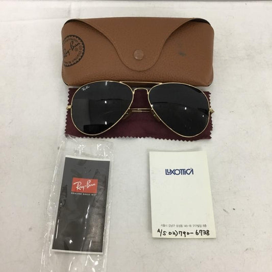 レイバン Ray-Ban めがね・サングラス サングラス RB3026 L2846 アビエーター ラージメタル2 ケース付きカラーレンズ ロゴ、文字 金 / ゴールド / gold color X 緑 / グリーン / green メンズ USED 古着 中古 10157539