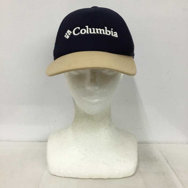 コロンビア Columbia 帽子 キャップ 123 PU5632 メッシュキャップ ヘイレイクキャップ ロゴ、文字 紺 / ネイビー / navy X ベージュ / ベージュ / beige メンズ USED 古着 中古 10157549