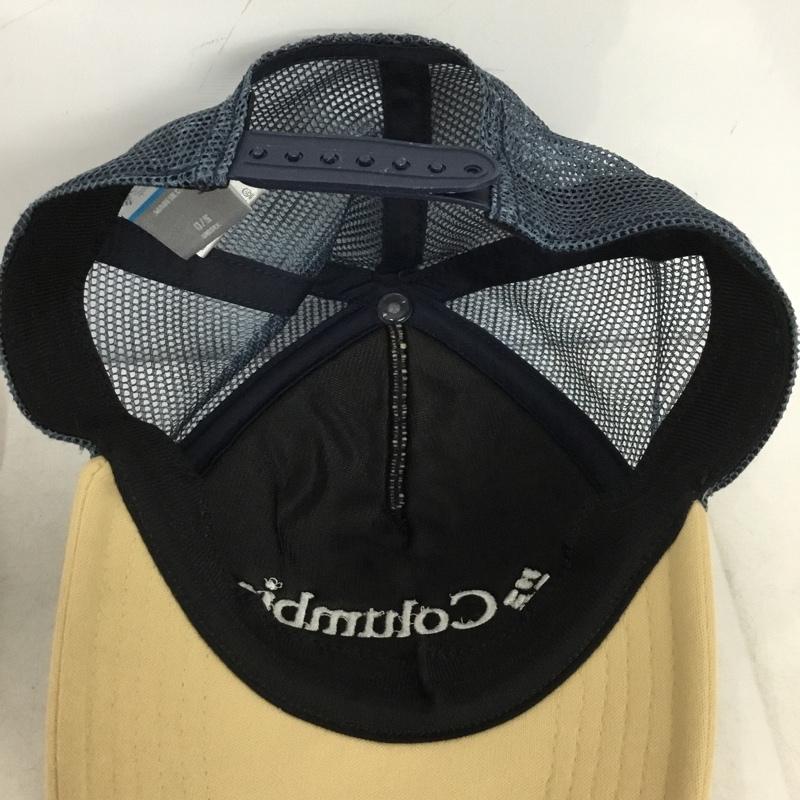 コロンビア Columbia 帽子 キャップ 123 PU5632 メッシュキャップ ヘイレイクキャップ ロゴ、文字 紺 / ネイビー / navy X ベージュ / ベージュ / beige メンズ USED 古着 中古 10157549