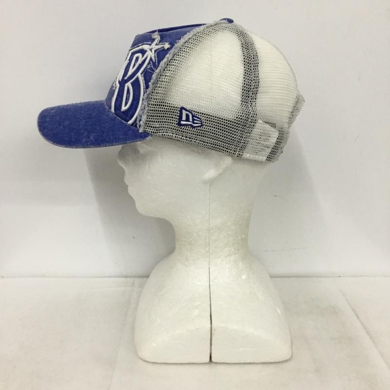 ニューエラ NEW ERA 帽子 キャップ 横浜DeNAベイスターズ メッシュキャップ ロゴ、文字 白 / ホワイト / white X 青 / ブルー / blue メンズ USED 古着 中古 10157561