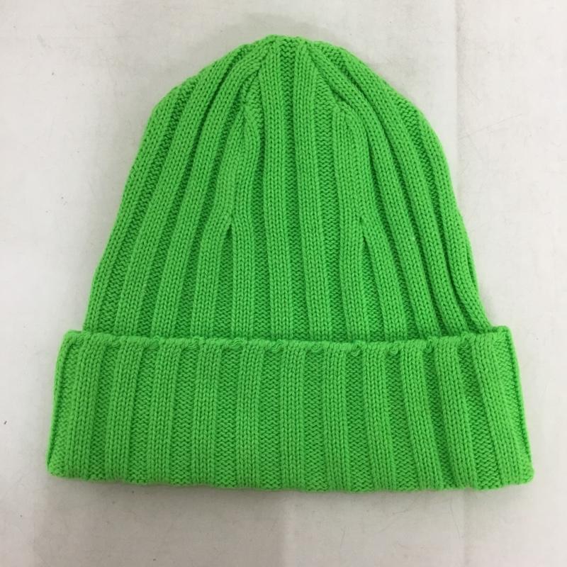 アベイシングエイプ A BATHING APE 帽子 ニット帽 リブ アクリル コットン ワンポイント 薄緑 / ライトグリーン / メンズ USED 古着 中古 10157576