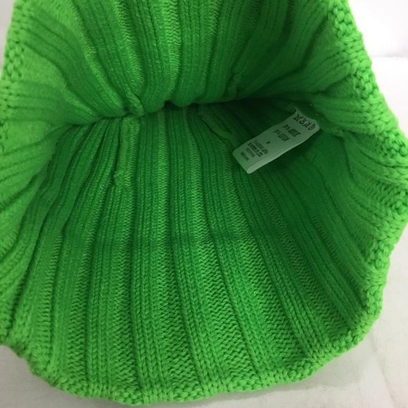 アベイシングエイプ A BATHING APE 帽子 ニット帽 リブ アクリル コットン ワンポイント 薄緑 / ライトグリーン / メンズ USED 古着 中古 10157576