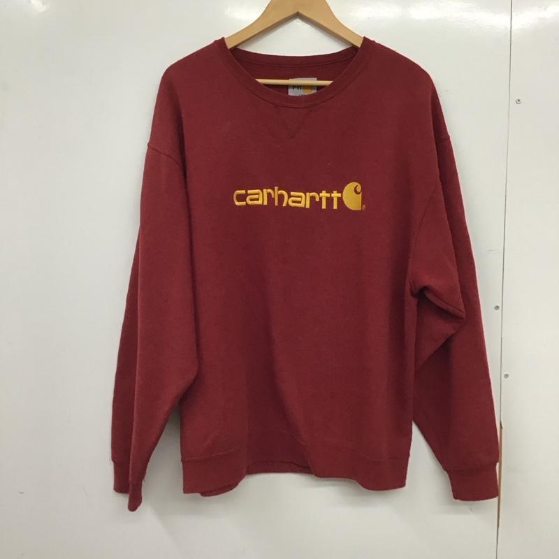 カーハート Carhartt トレーナー 長袖 長袖トレーナー L ロゴ、文字 えんじ / ワインレッド / dark red メンズ USED 古着 中古 10157582