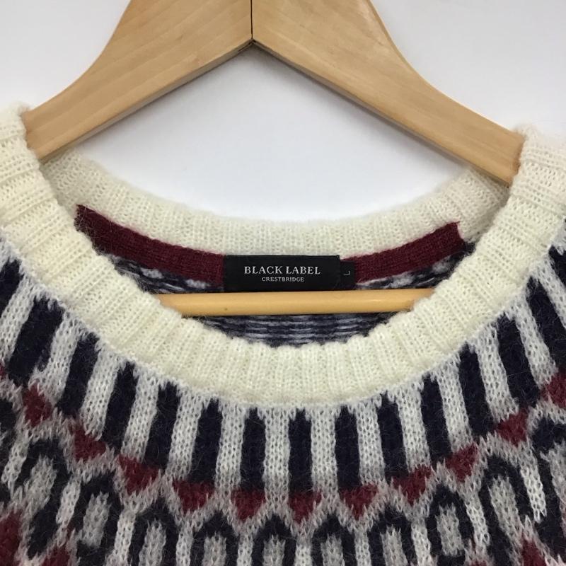 ブラックレーベルクレストブリッジ BLACK LABEL CRESTBRIDGE ニット、セーター 長袖 長袖ニットカットソー クルーネック セーター L プリント マルチカラー / マルチカラー / multicolor メンズ USED 古着 中古 10157584