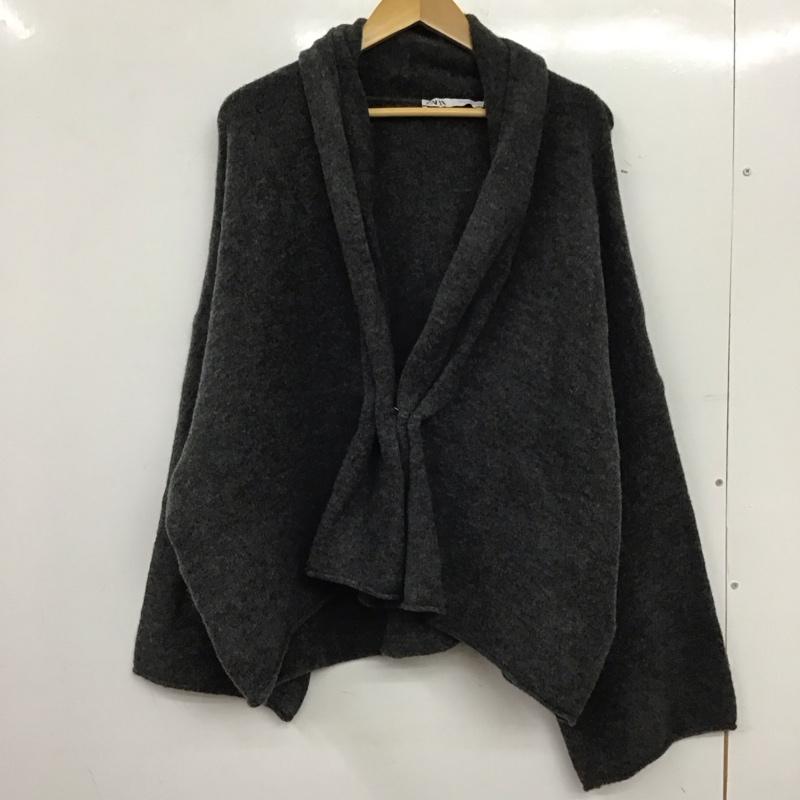 ザラ ZARA カーディガン 長袖 M 無地 灰 / グレー / gray レディース USED 古着 中古 10157601