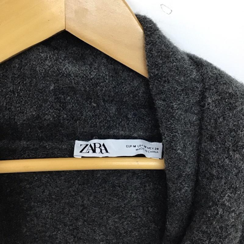ザラ ZARA カーディガン 長袖 M 無地 灰 / グレー / gray レディース USED 古着 中古 10157601
