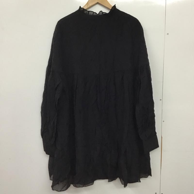 ザラ ZARA チュニック 長袖 L 無地 黒 / ブラック / black レディース USED 古着 中古 10157603