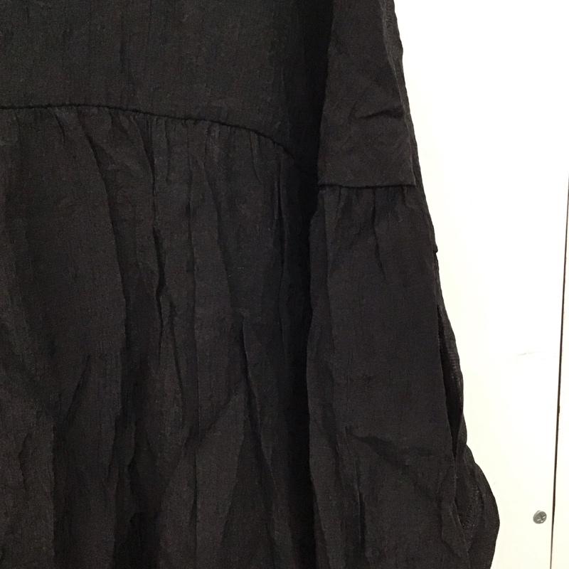 ザラ ZARA チュニック 長袖 L 無地 黒 / ブラック / black レディース USED 古着 中古 10157603