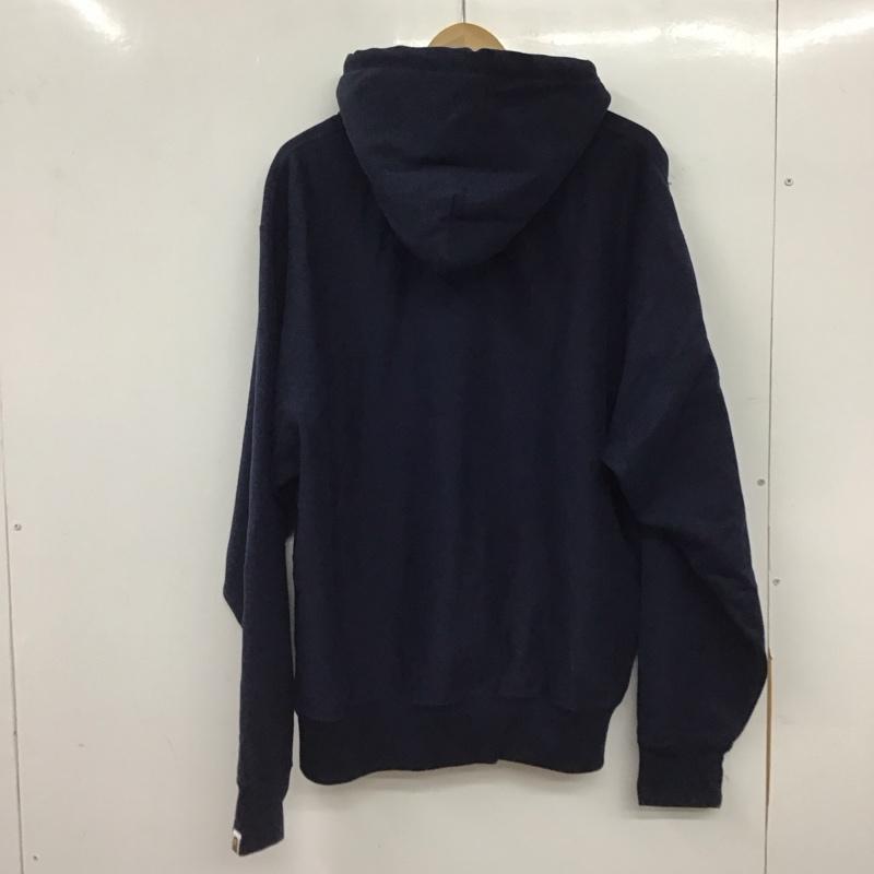 アベイシングエイプ A BATHING APE パーカー 長袖 長袖パーカー プルオーバーパーカー スウェット XL ロゴ、文字 紺 / ネイビー / navy メンズ USED 古着 中古 10157608