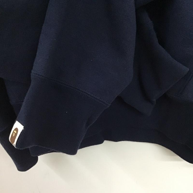 アベイシングエイプ A BATHING APE パーカー 長袖 長袖パーカー プルオーバーパーカー スウェット XL ロゴ、文字 紺 / ネイビー / navy メンズ USED 古着 中古 10157608