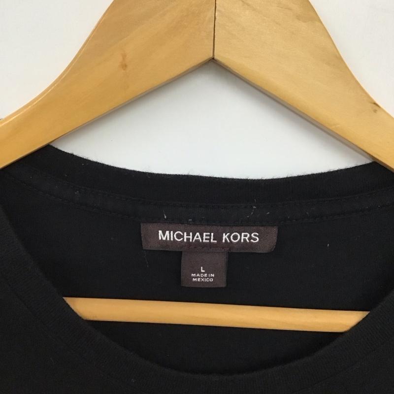 マイケルコース MICHAEL KORS Tシャツ 半袖 半袖カットソー プリントTシャツ クルーネックカットソー L プリント 黒 / ブラック / black メンズ USED 古着 中古 10157610
