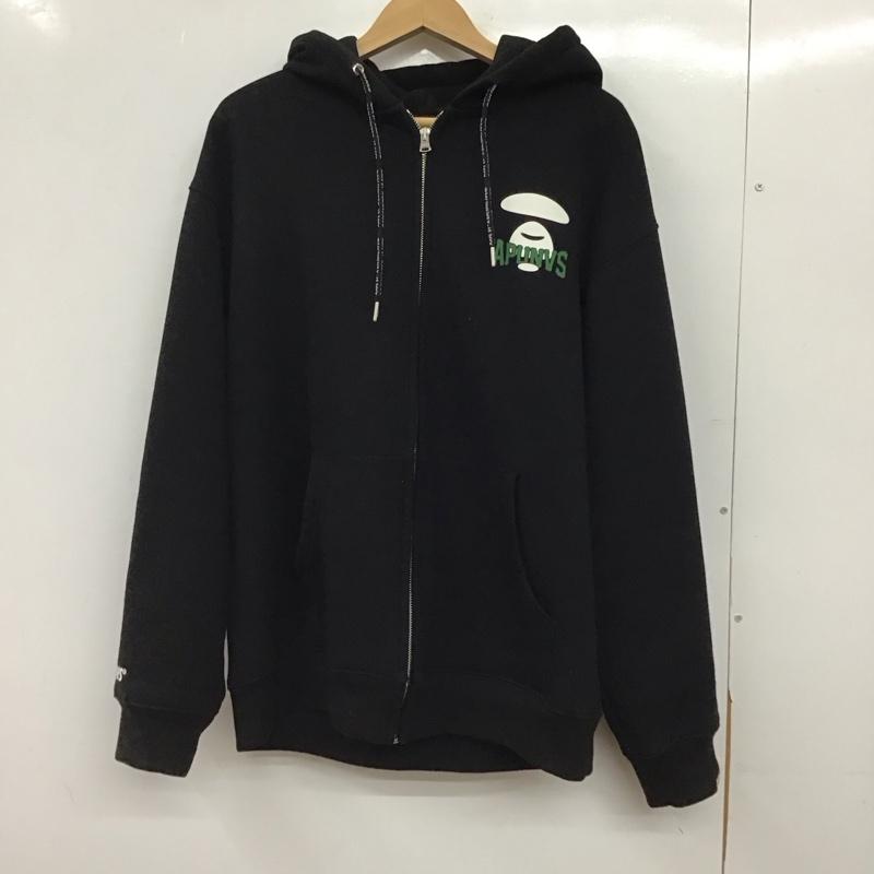 エーエイプバイアベイシングエイプ AAPE BY A BATHING APE パーカー 長袖 長袖パーカー プルオーバーパーカー スウェット L ロゴ、文字 黒 / ブラック / black メンズ USED 古着 中古 10157616