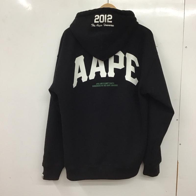 エーエイプバイアベイシングエイプ AAPE BY A BATHING APE パーカー 長袖 長袖パーカー プルオーバーパーカー スウェット L ロゴ、文字 黒 / ブラック / black メンズ USED 古着 中古 10157616