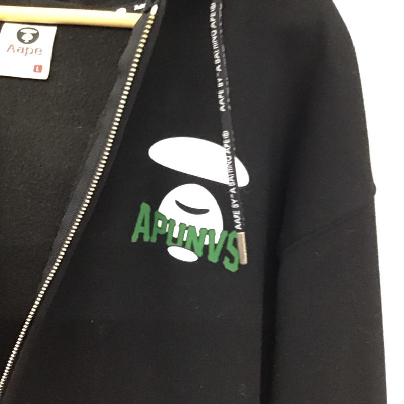 エーエイプバイアベイシングエイプ AAPE BY A BATHING APE パーカー 長袖 長袖パーカー プルオーバーパーカー スウェット L ロゴ、文字 黒 / ブラック / black メンズ USED 古着 中古 10157616