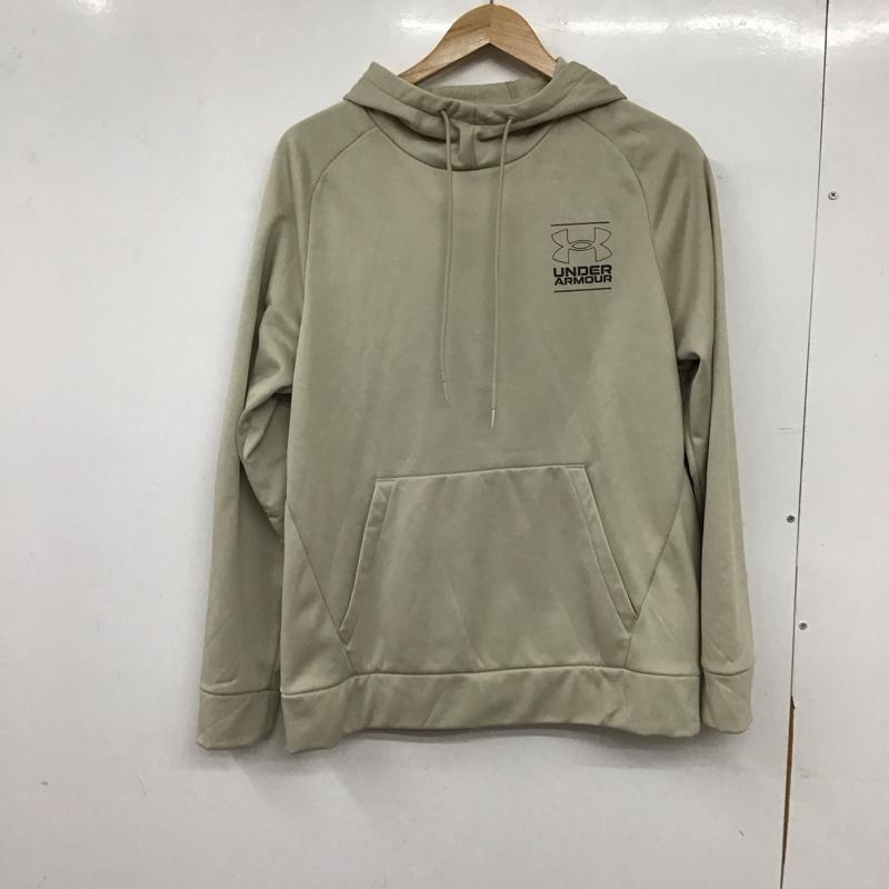 アンダーアーマー UNDER ARMOUR パーカー 長袖 長袖パーカー プルオーバーパーカー スウェット L ロゴ、文字 ベージュ / ベージュ / beige メンズ USED 古着 中古 10157618
