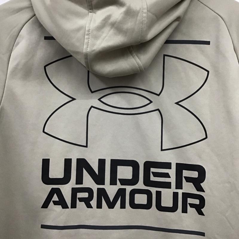アンダーアーマー UNDER ARMOUR パーカー 長袖 長袖パーカー プルオーバーパーカー スウェット L ロゴ、文字 ベージュ / ベージュ / beige メンズ USED 古着 中古 10157618