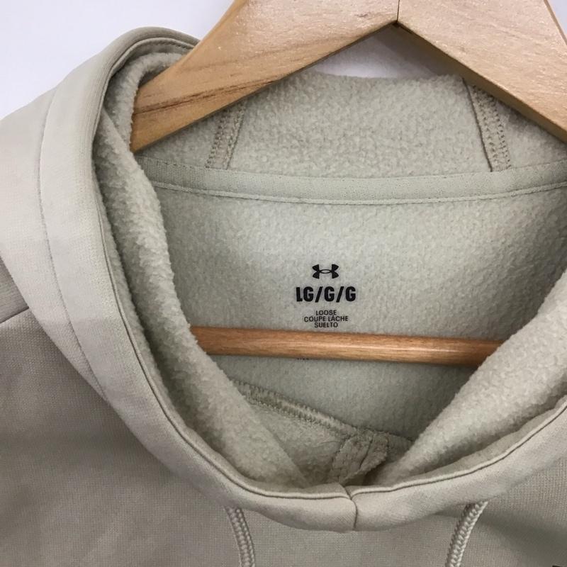 アンダーアーマー UNDER ARMOUR パーカー 長袖 長袖パーカー プルオーバーパーカー スウェット L ロゴ、文字 ベージュ / ベージュ / beige メンズ USED 古着 中古 10157618