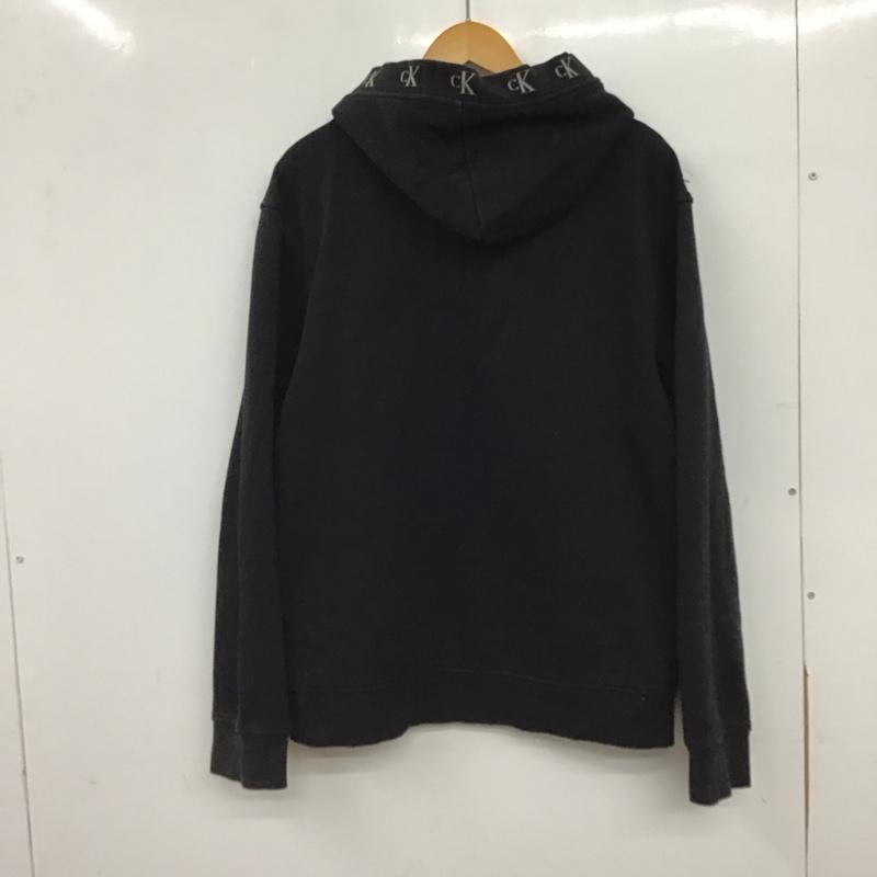 カルヴァン クライン ジーンズ Calvin Klein Jeans パーカー 長袖 長袖パーカー プルオーバーパーカー スウェット L ロゴ、文字 ダークグレー / ダークグレー / メンズ USED 古着 中古 10157620