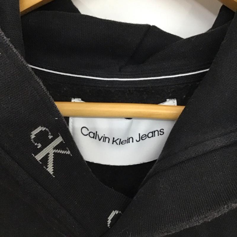 カルヴァン クライン ジーンズ Calvin Klein Jeans パーカー 長袖 長袖パーカー プルオーバーパーカー スウェット L ロゴ、文字 ダークグレー / ダークグレー / メンズ USED 古着 中古 10157620