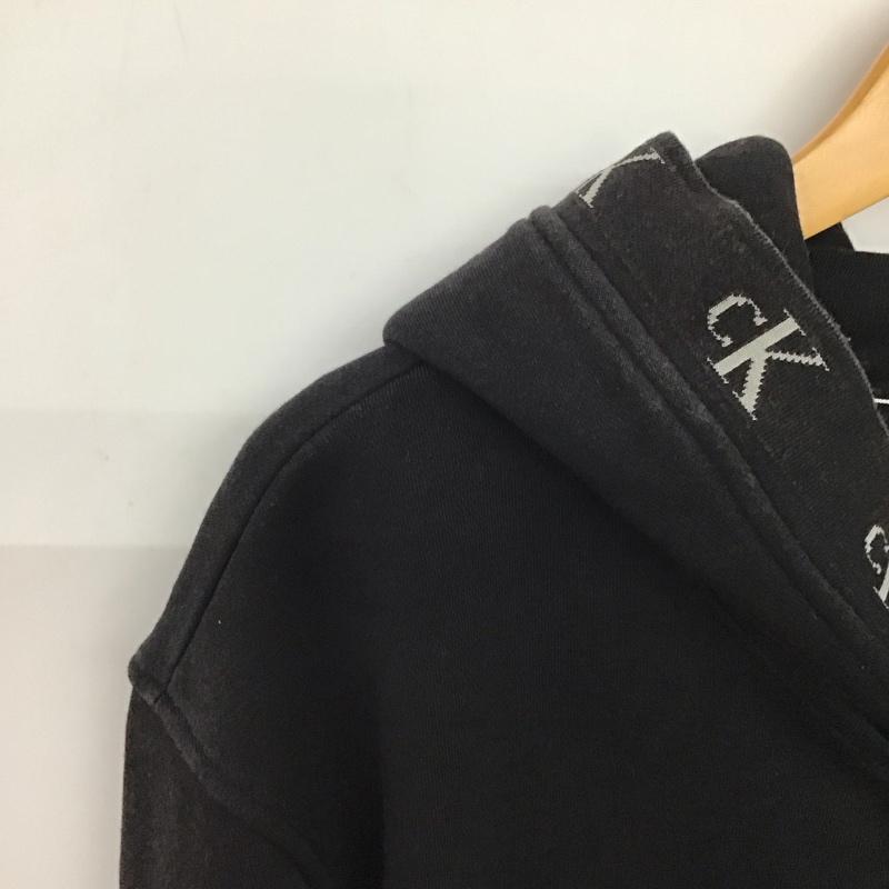 カルヴァン クライン ジーンズ Calvin Klein Jeans パーカー 長袖 長袖パーカー プルオーバーパーカー スウェット L ロゴ、文字 ダークグレー / ダークグレー / メンズ USED 古着 中古 10157620