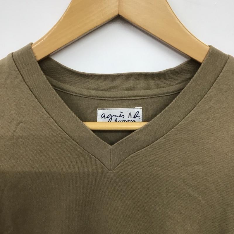 アニエス・ベー agnes b. Tシャツ 半袖 半袖カットソー プリントTシャツ クルーネックカットソー 無地 ベージュ / ベージュ / beige メンズ USED 古着 中古 10157624