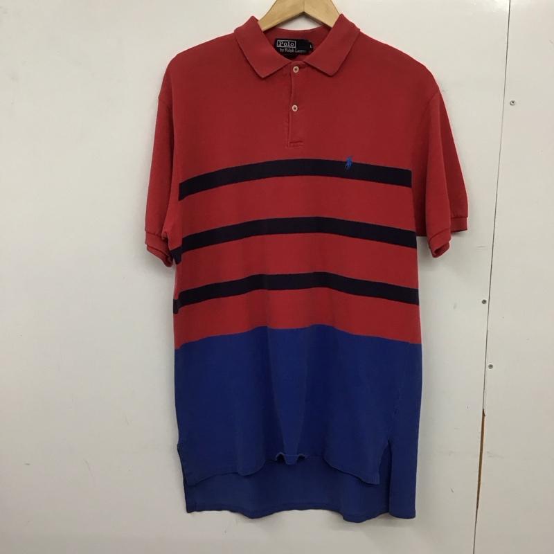 ポロバイラルフローレン Polo by RALPH LAUREN ポロシャツ 半袖 半袖ポロシャツ カラーシャツ 半袖カットソー L ボーダー柄 赤 / レッド / red メンズ USED 古着 中古 10157625