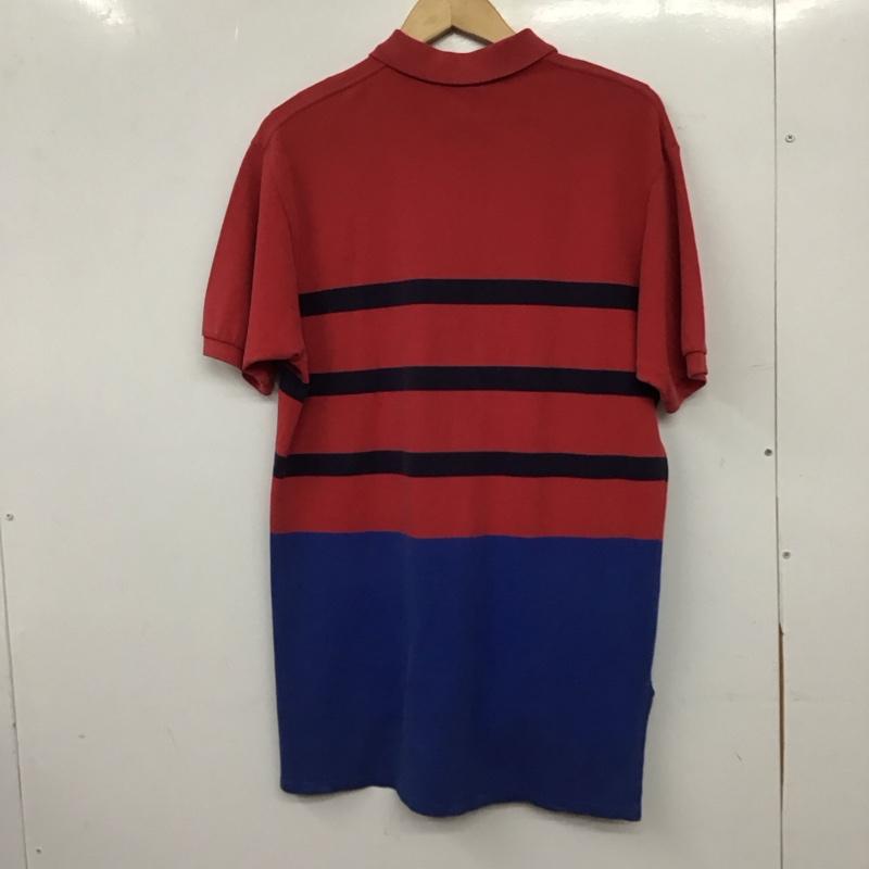 ポロバイラルフローレン Polo by RALPH LAUREN ポロシャツ 半袖 半袖ポロシャツ カラーシャツ 半袖カットソー L ボーダー柄 赤 / レッド / red メンズ USED 古着 中古 10157625