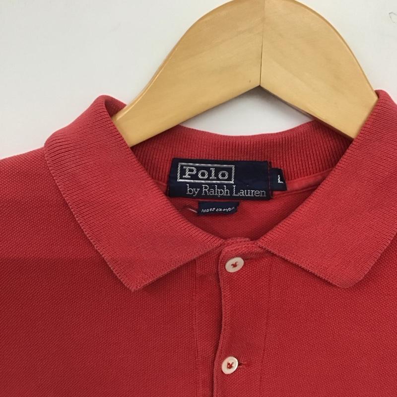ポロバイラルフローレン Polo by RALPH LAUREN ポロシャツ 半袖 半袖ポロシャツ カラーシャツ 半袖カットソー L ボーダー柄 赤 / レッド / red メンズ USED 古着 中古 10157625