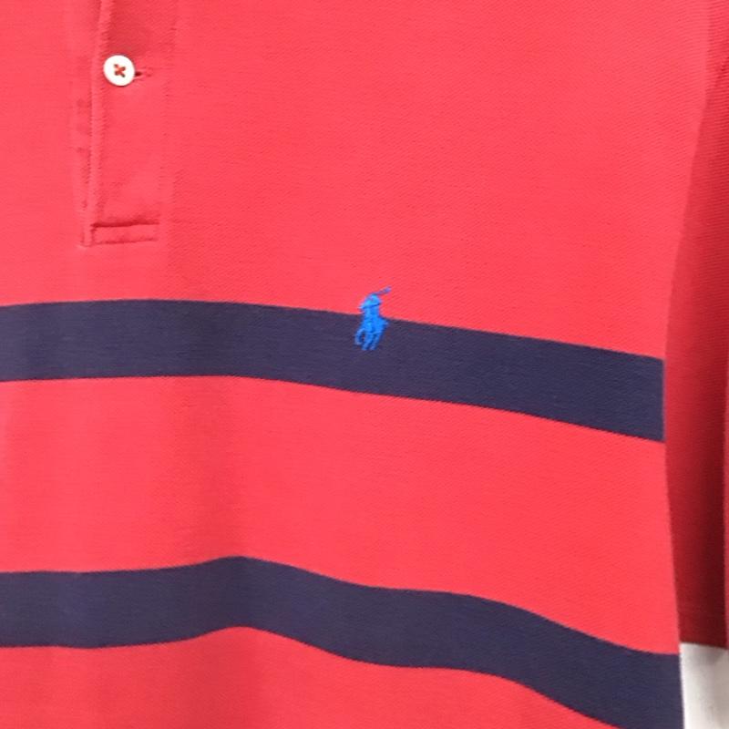 ポロバイラルフローレン Polo by RALPH LAUREN ポロシャツ 半袖 半袖ポロシャツ カラーシャツ 半袖カットソー L ボーダー柄 赤 / レッド / red メンズ USED 古着 中古 10157625