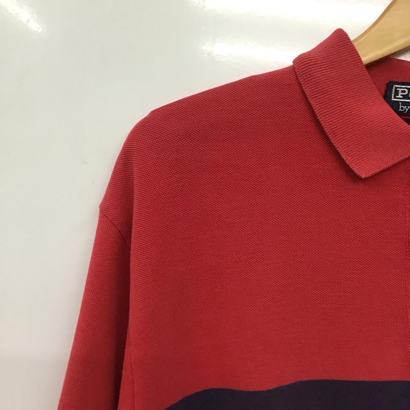 ポロバイラルフローレン Polo by RALPH LAUREN ポロシャツ 半袖 半袖ポロシャツ カラーシャツ 半袖カットソー L ボーダー柄 赤 / レッド / red メンズ USED 古着 中古 10157625