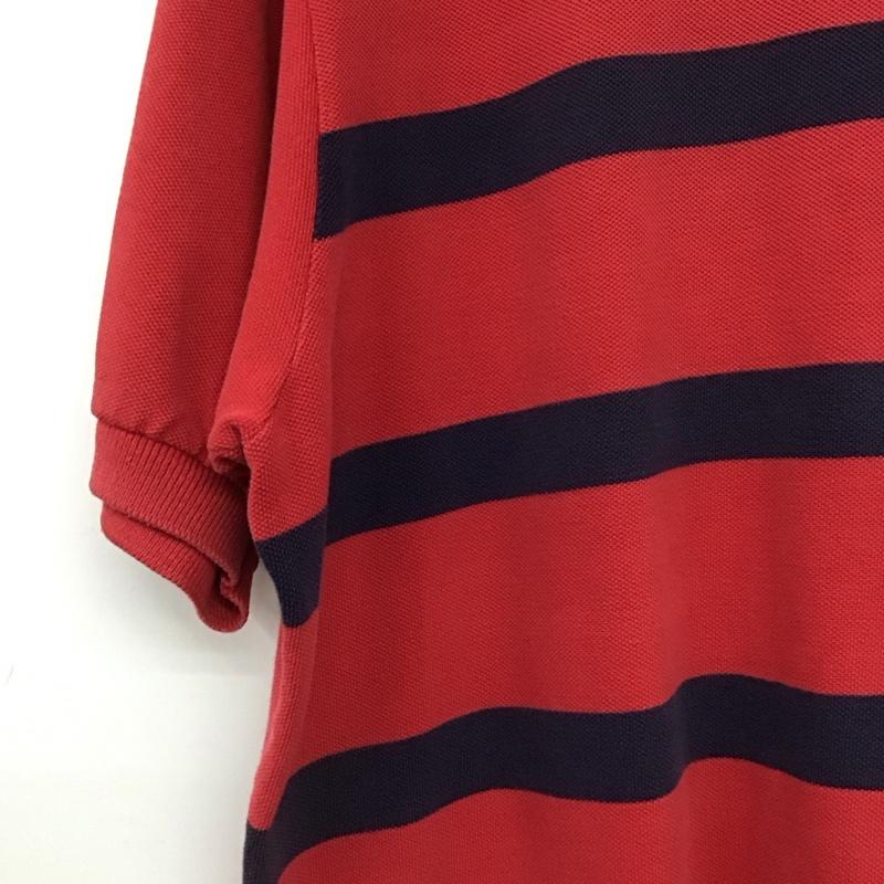 ポロバイラルフローレン Polo by RALPH LAUREN ポロシャツ 半袖 半袖ポロシャツ カラーシャツ 半袖カットソー L ボーダー柄 赤 / レッド / red メンズ USED 古着 中古 10157625