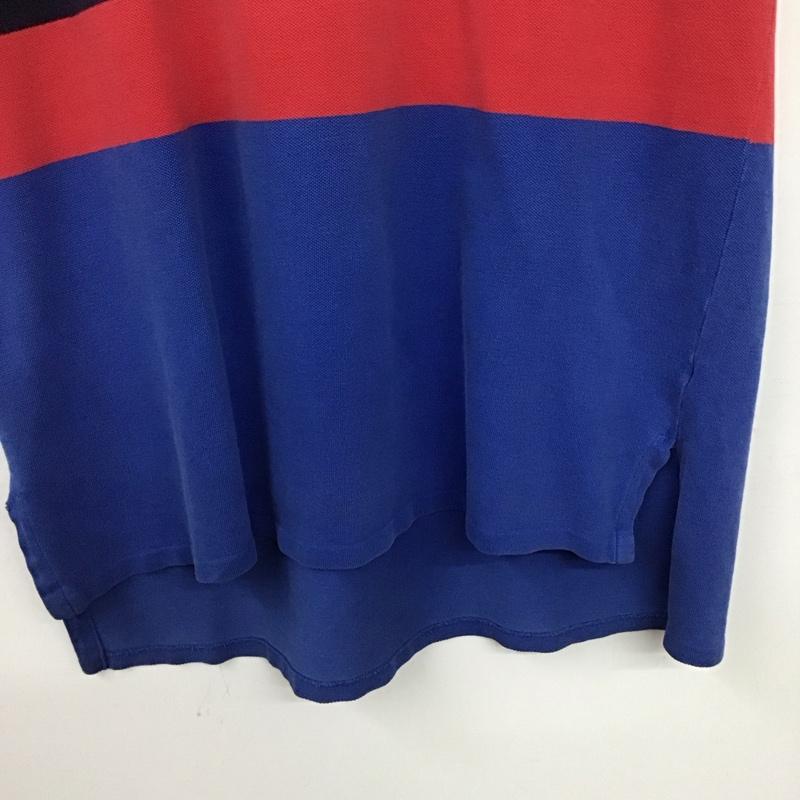 ポロバイラルフローレン Polo by RALPH LAUREN ポロシャツ 半袖 半袖ポロシャツ カラーシャツ 半袖カットソー L ボーダー柄 赤 / レッド / red メンズ USED 古着 中古 10157625