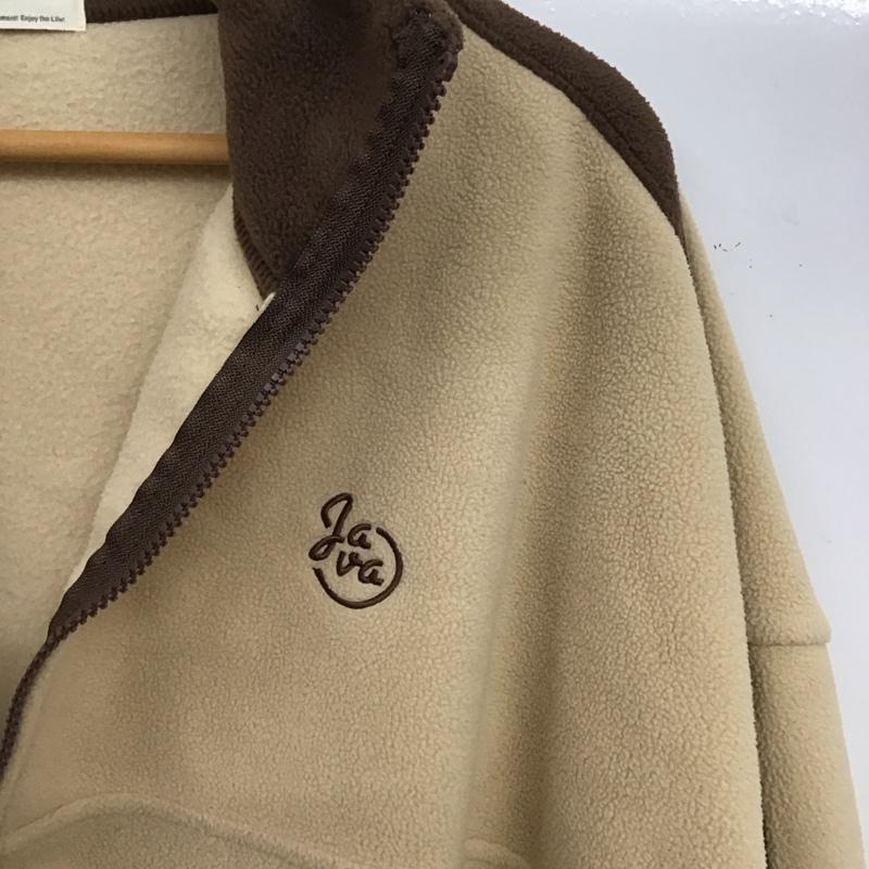 ジャバ Java ジャケット、上着 ジャンパー、ブルゾン ジップアップジャケット フリースジャケット アウター M ロゴ、文字 ベージュ / ベージュ / beige メンズ USED 古着 中古 10157626