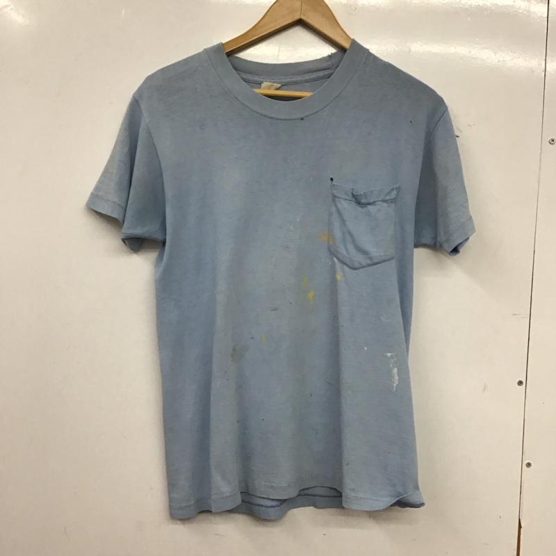 モンゴメリー MONTGOMERY Tシャツ 半袖 半袖カットソー プリントTシャツ クルーネックカットソー S 無地 水色 / ライトブルー / メンズ USED 古着 中古 10157627