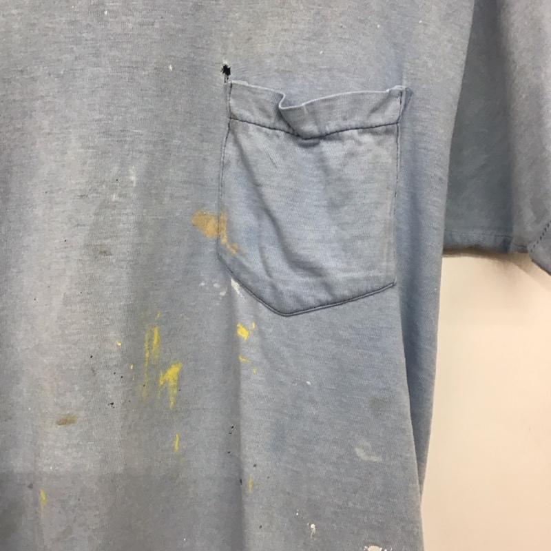 モンゴメリー MONTGOMERY Tシャツ 半袖 半袖カットソー プリントTシャツ クルーネックカットソー S 無地 水色 / ライトブルー / メンズ USED 古着 中古 10157627