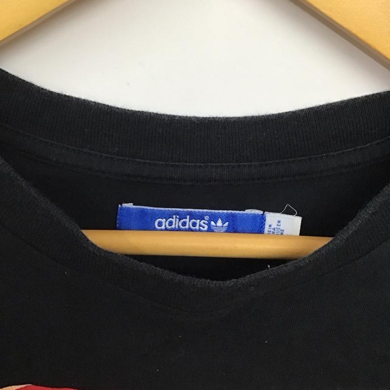 アディダス adidas Tシャツ 半袖 半袖カットソー プリントTシャツ クルーネックカットソー S ロゴ、文字 黒 / ブラック / black メンズ USED 古着 中古 10157629