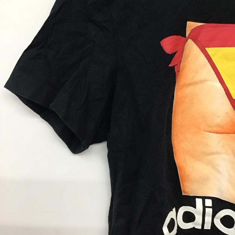 アディダス adidas Tシャツ 半袖 半袖カットソー プリントTシャツ クルーネックカットソー S ロゴ、文字 黒 / ブラック / black メンズ USED 古着 中古 10157629