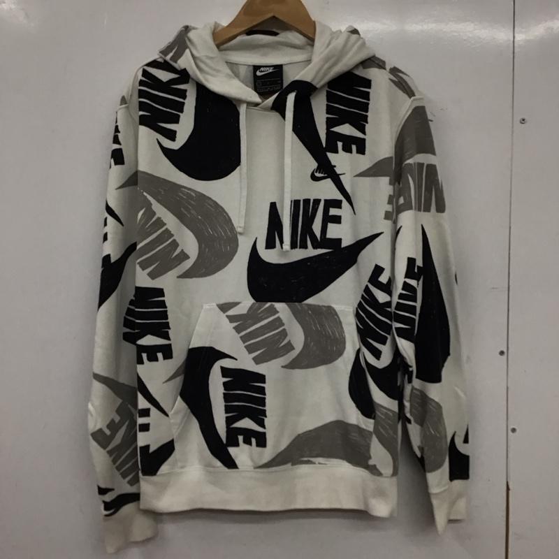 ナイキ NIKE パーカー 長袖 長袖パーカー プルオーバーパーカー スウェット S ロゴ、文字 白 / ホワイト / white メンズ USED 古着 中古 10157630