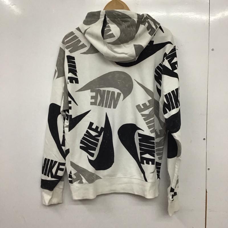 ナイキ NIKE パーカー 長袖 長袖パーカー プルオーバーパーカー スウェット S ロゴ、文字 白 / ホワイト / white メンズ USED 古着 中古 10157630