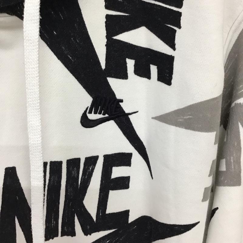 ナイキ NIKE パーカー 長袖 長袖パーカー プルオーバーパーカー スウェット S ロゴ、文字 白 / ホワイト / white メンズ USED 古着 中古 10157630