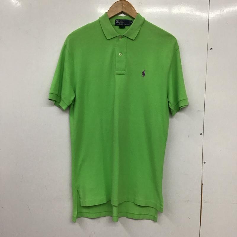 ポロバイラルフローレン Polo by RALPH LAUREN ポロシャツ 半袖 半袖ポロシャツ カラーシャツ 半袖カットソー M ロゴ、文字 黄緑 / イエローグリーン / メンズ USED 古着 中古 10157632