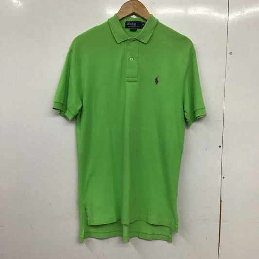 ポロバイラルフローレン Polo by RALPH LAUREN ポロシャツ 半袖 半袖ポロシャツ カラーシャツ 半袖カットソー M ロゴ、文字 黄緑 / イエローグリーン / メンズ USED 古着 中古 10157632